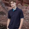 Contrast piqué polo shirt