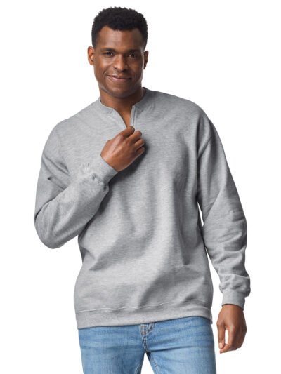 Softstyle™ midweight adult fleece 1/4-zip sweatshirt