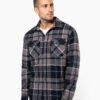 Sherpa-lined checked shirt jacket