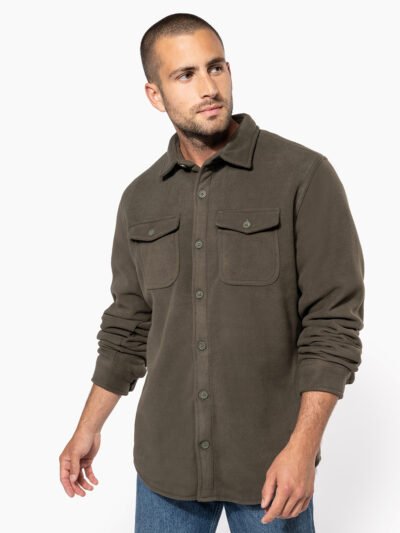 Sherpa-lined fleece overshirt