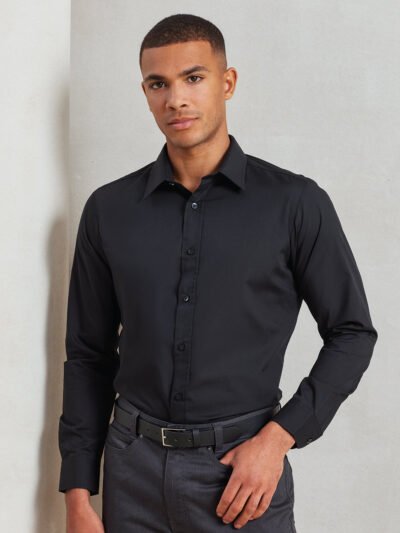 Poplin fitted long sleeve shirt