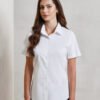 Women's stretch fit cotton poplin short sleeve blouse
