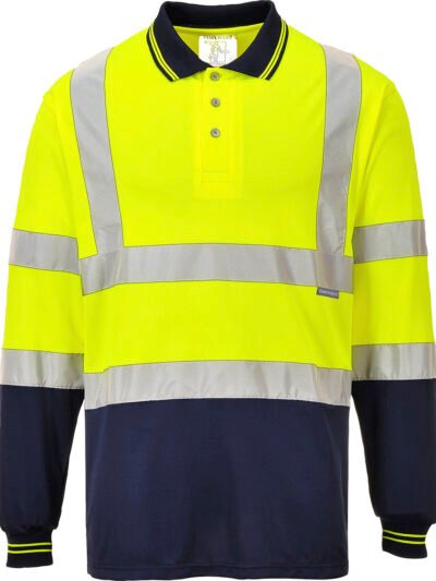 Two-tone long sleeve polo (S279)