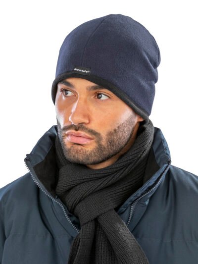 Reversible microfleece bob hat