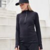 Women's long-sleeved ¼ zip top