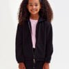 Kids TriDri® recycled cropped oversize full-zip hoodie