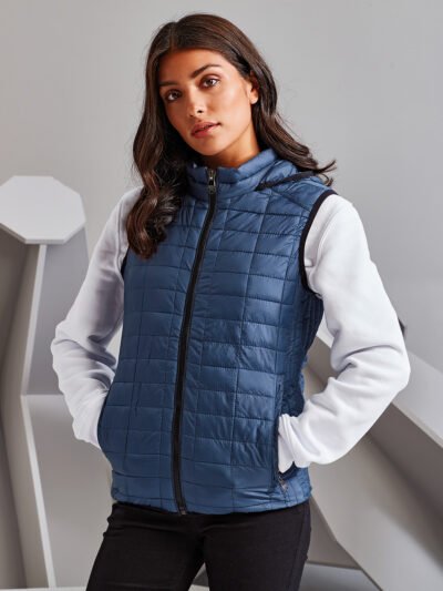 Women's honeycomb hooded gilet