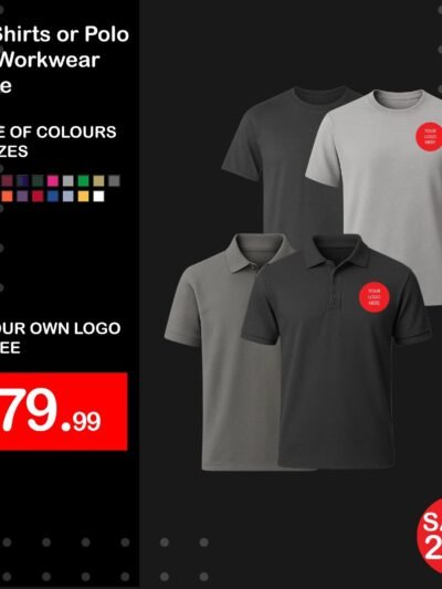 10 T-Shirts or Polo Shirts Workwear Bundle - With Front Logo Embroidered